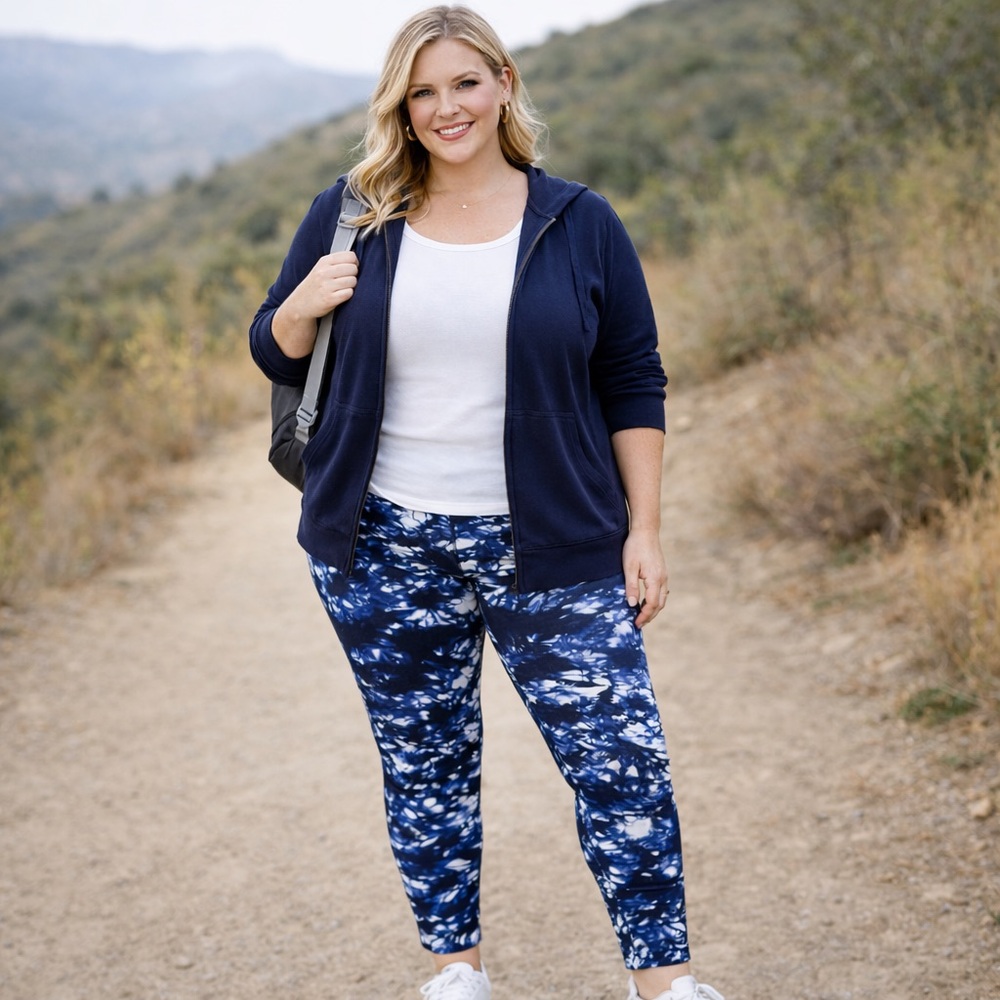 Shosho Navy and White Tie Dye Leggings Large